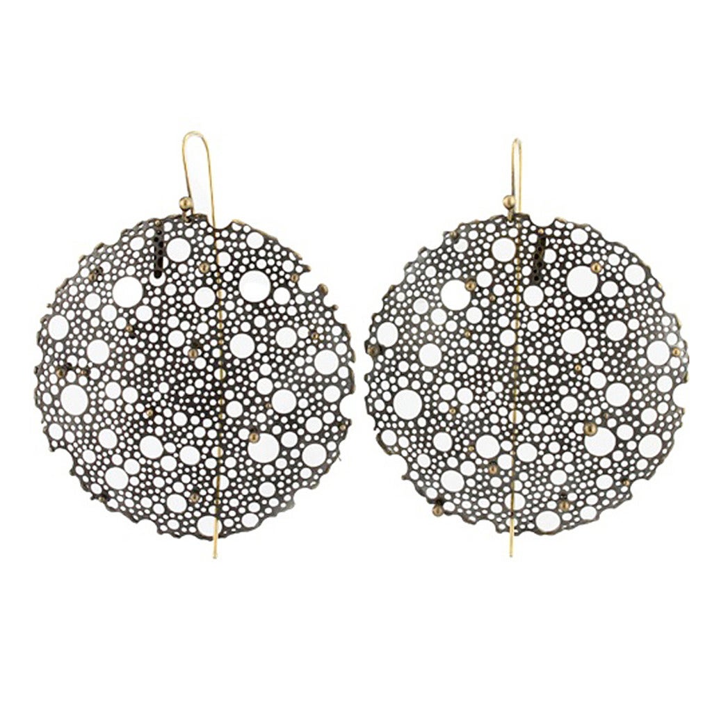 Ted Muehling Queen Anne's Lace Black Diamond Earrings For Sale