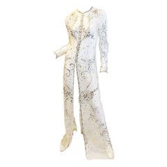 Reem Acra spectacular beadeded lace gown/ caftan/ coat/ duster