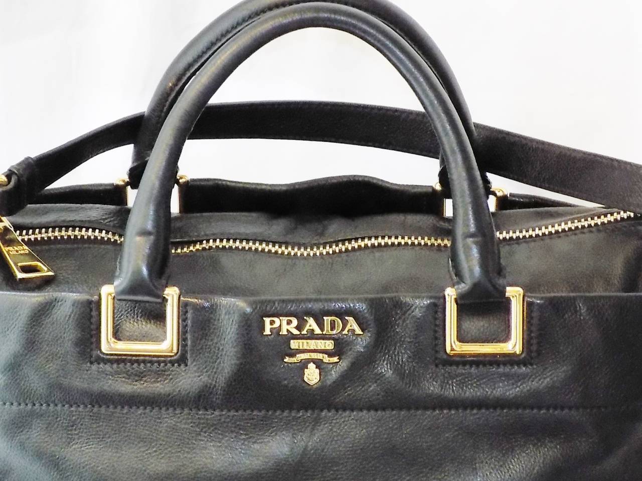 PRADA Executive Black soft leather Tote Bag 3