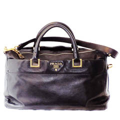 PRADA Executive Black soft leather Tote Bag