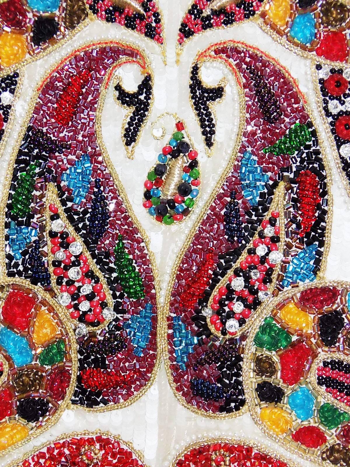 Brown One Of A kind Bill Blass Beaded 