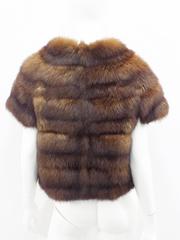 Sable Fur  Vest / Sleeveless jacket with snake leather trim