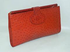 Fendi Vintage Genuine Ostrich Large spactacular clutch bag purse