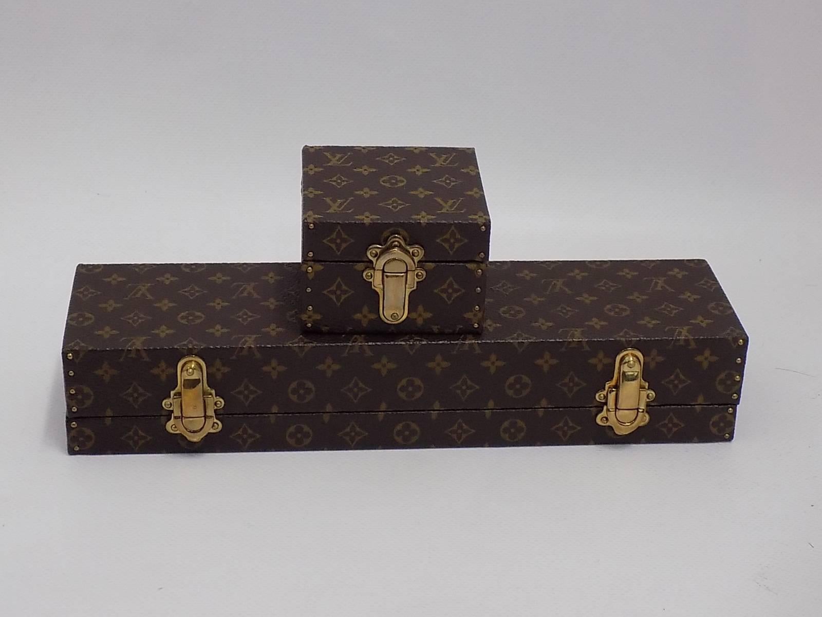 Louis Vuitton Jewelry Trunk Case Drawer Ring Bracelet Dust Bag Pouch Box#d34