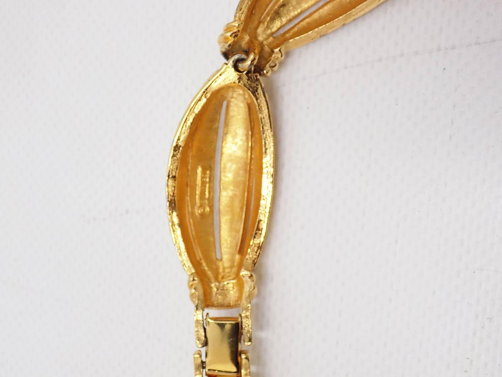Vintage Boucher  massive  gold  choker necklace and drop earrings set 5