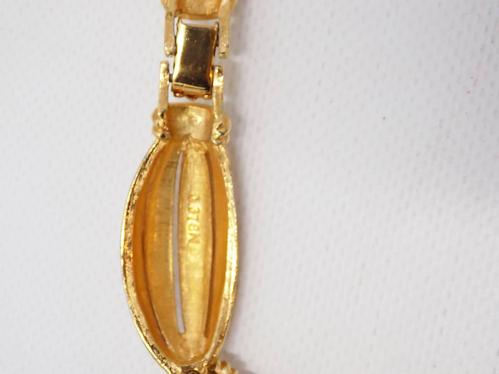 Vintage Boucher  massive  gold  choker necklace and drop earrings set 4