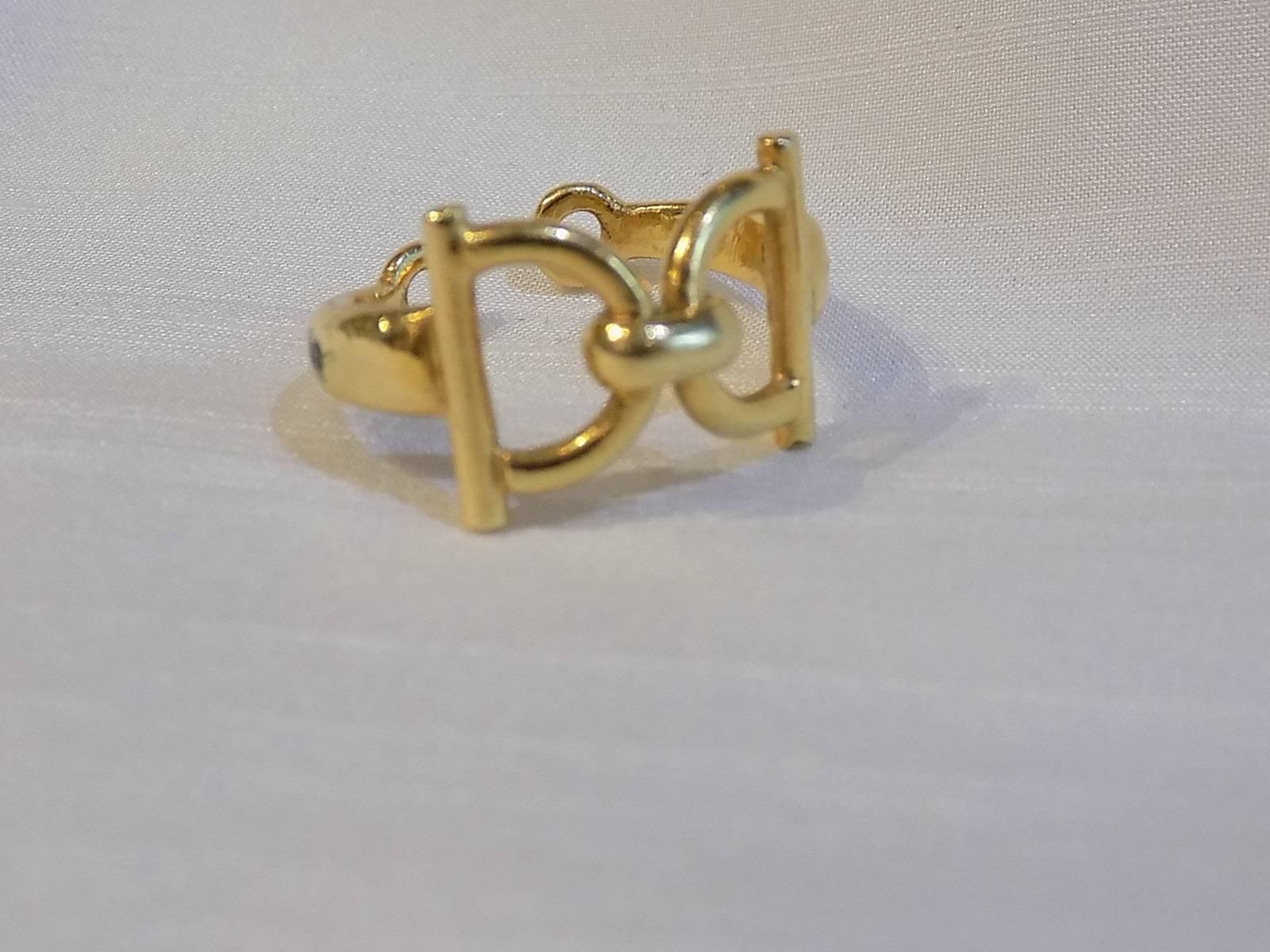  Vintage Gucci Horsebit Gold Open Ring   For Sale 2