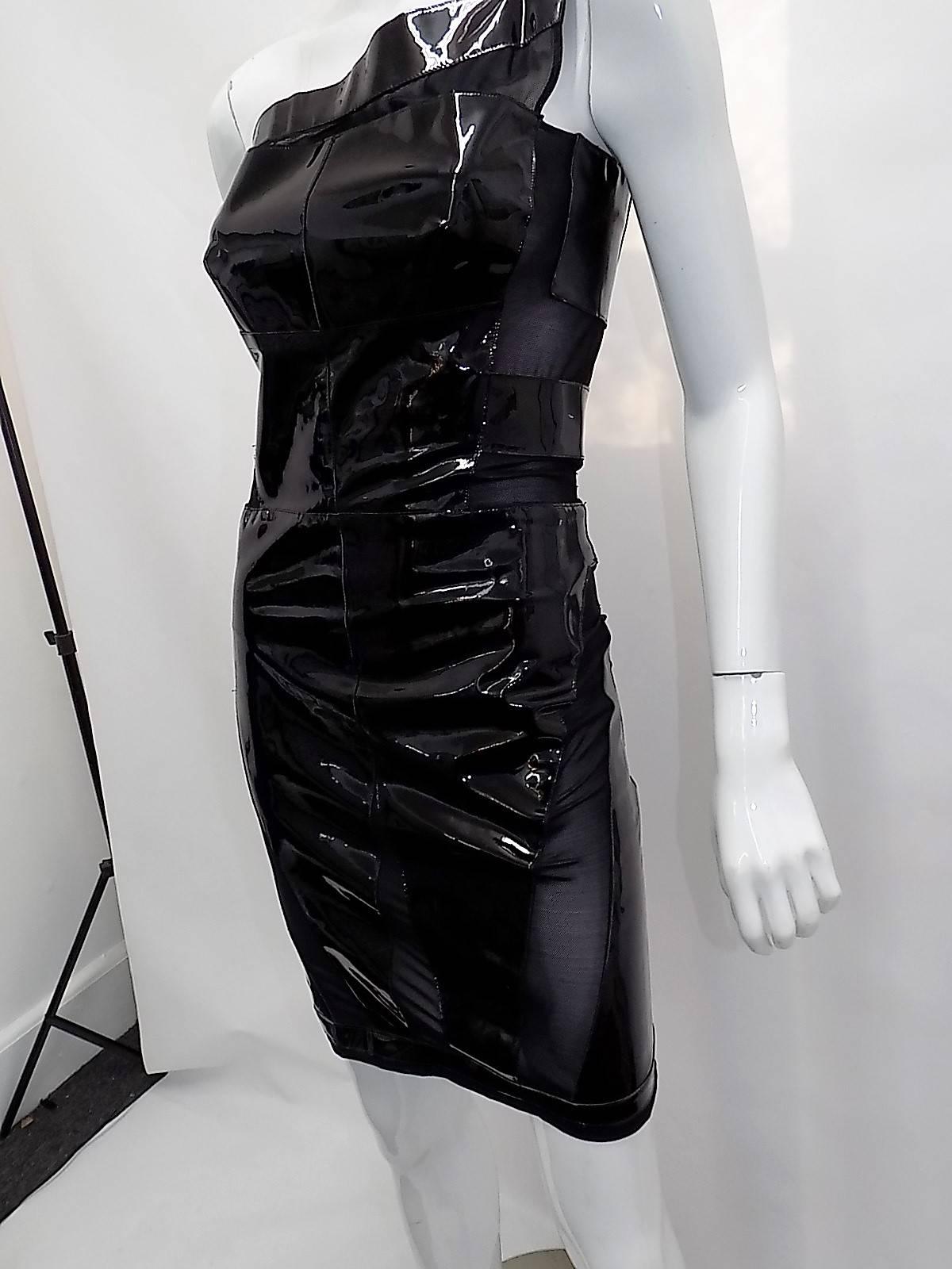 balenciaga leather dress