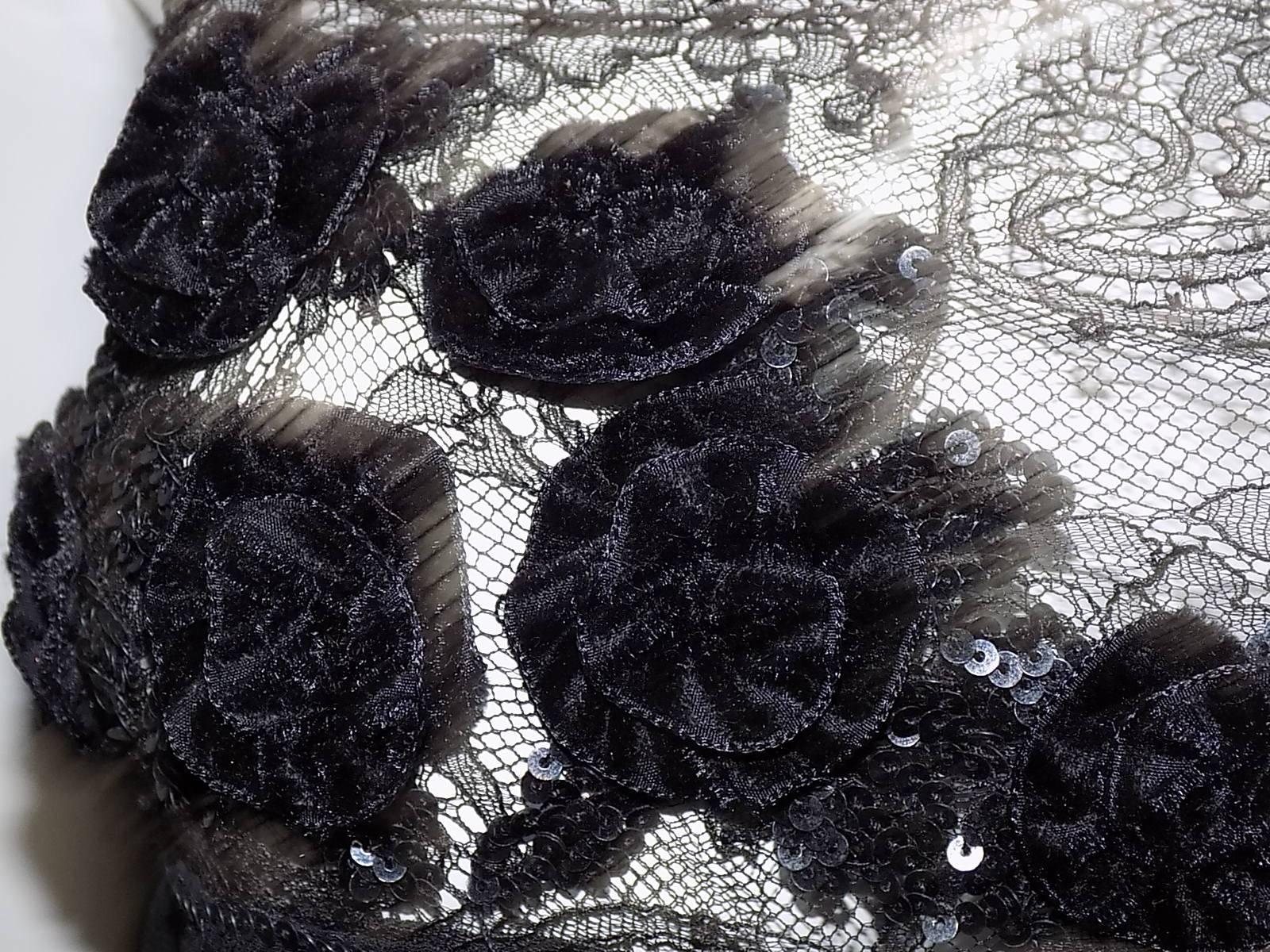 Women's Blumarine sexy black mini slip silk lace  dress For Sale