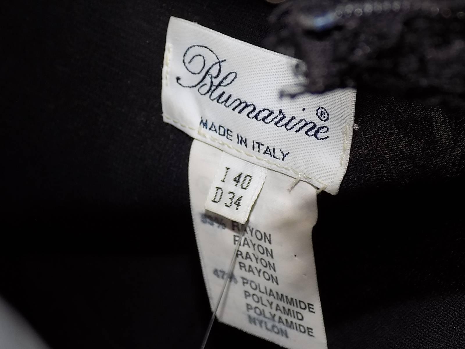 Blumarine sexy black mini slip silk lace  dress For Sale 1