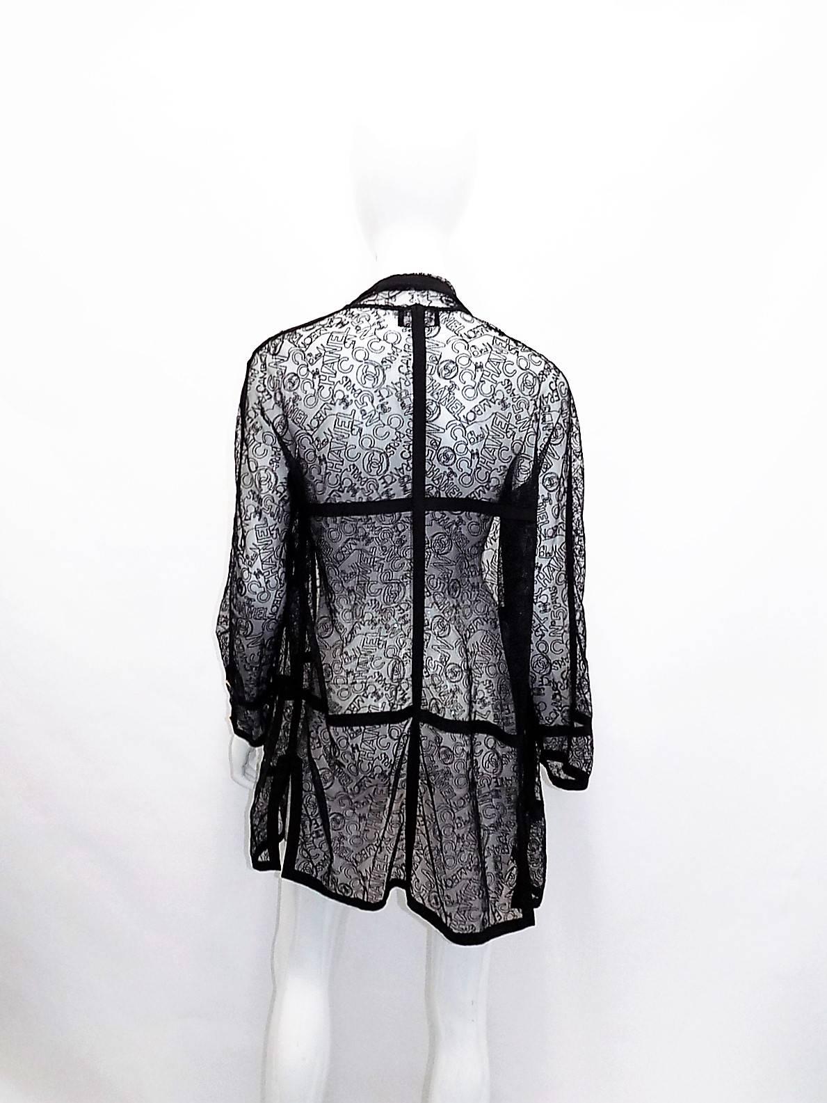 Women's VERY RARE CHANEL embroidered logo lace jacket 