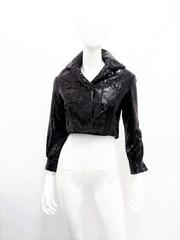 Bill Blass vintage black sequin cropped jacket