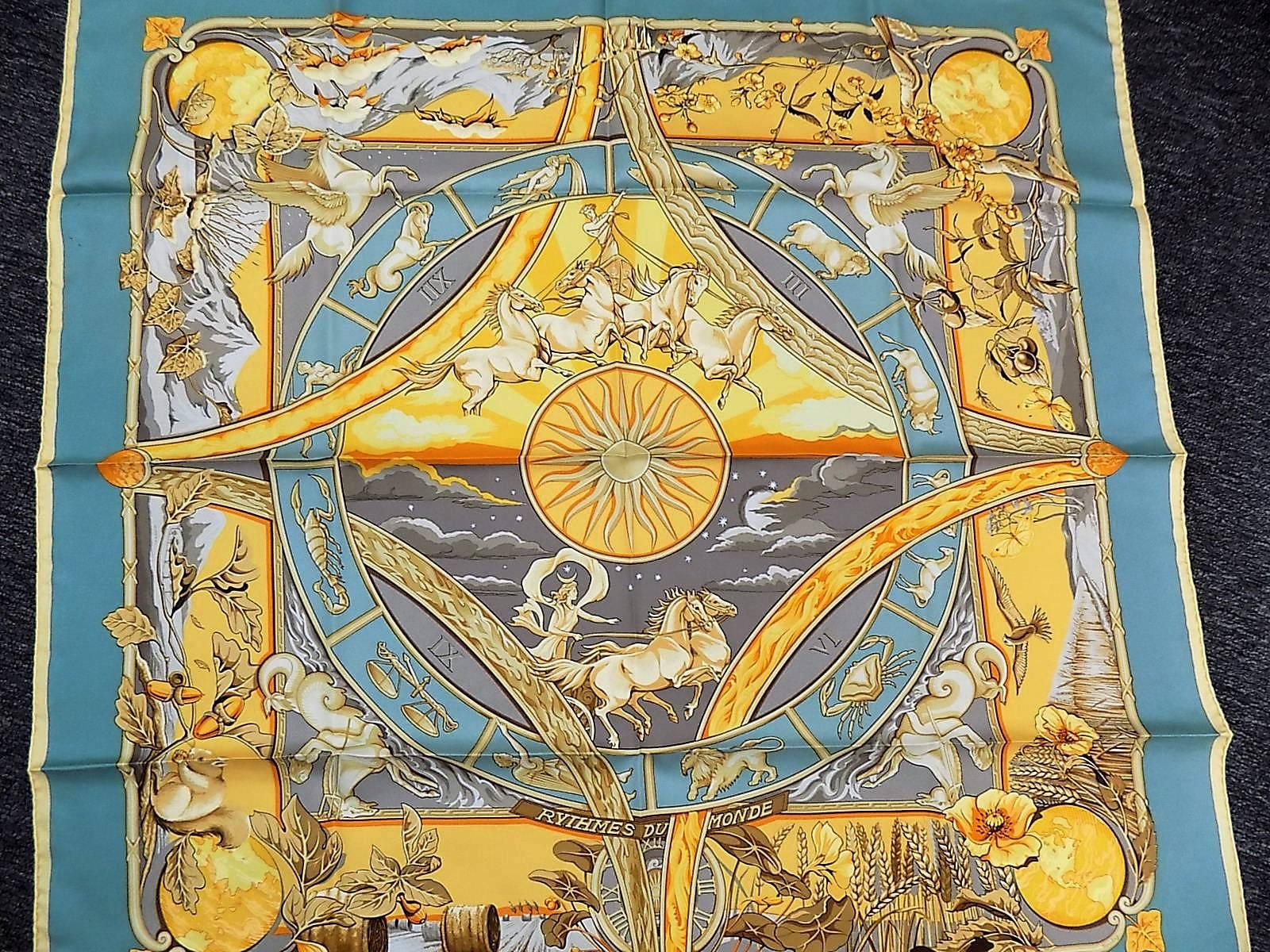 HERMES  Scarf Rythmes du Monde by Laurence Bourthoumieux.  2