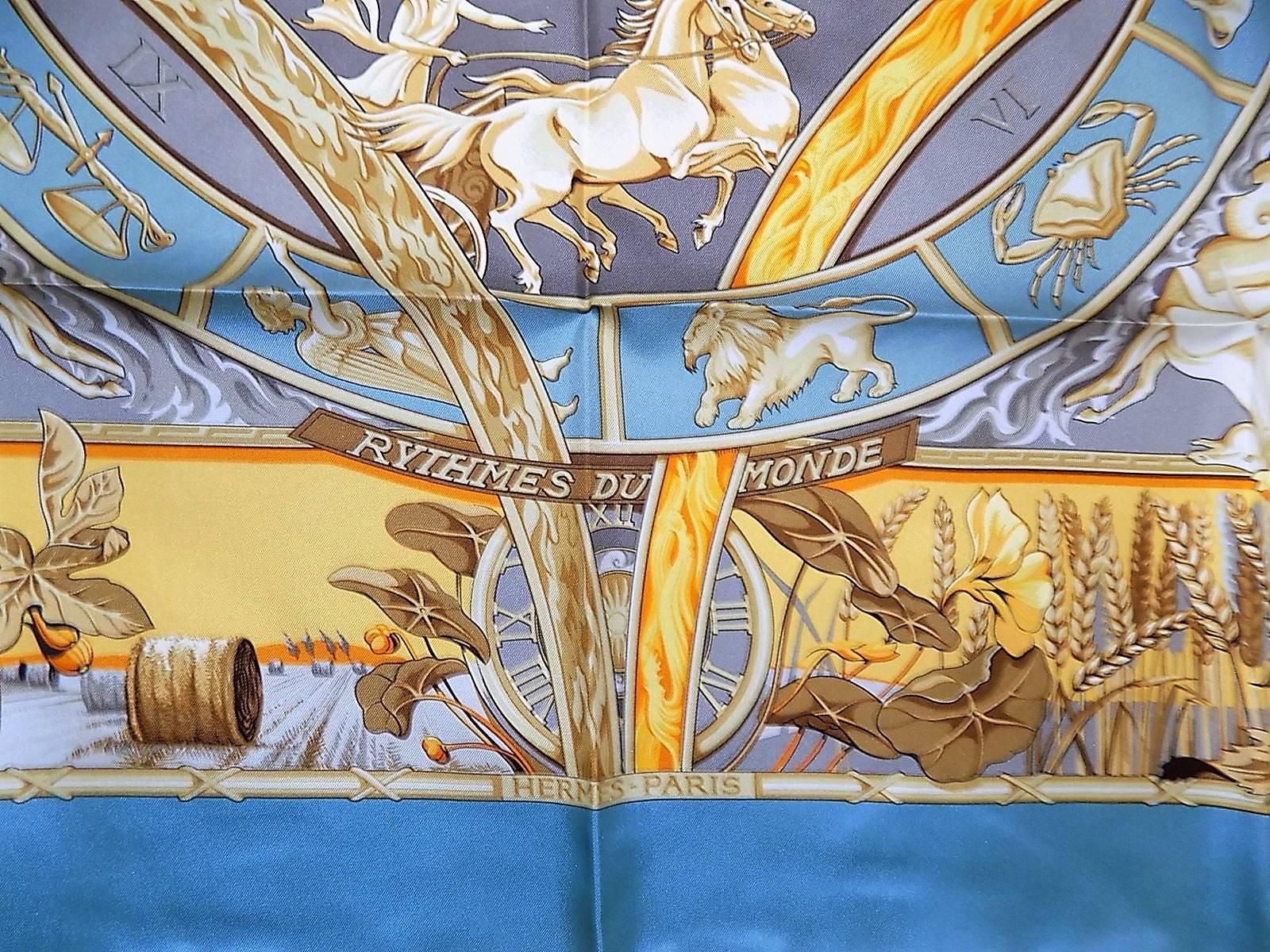 HERMES  Scarf Rythmes du Monde by Laurence Bourthoumieux.  3