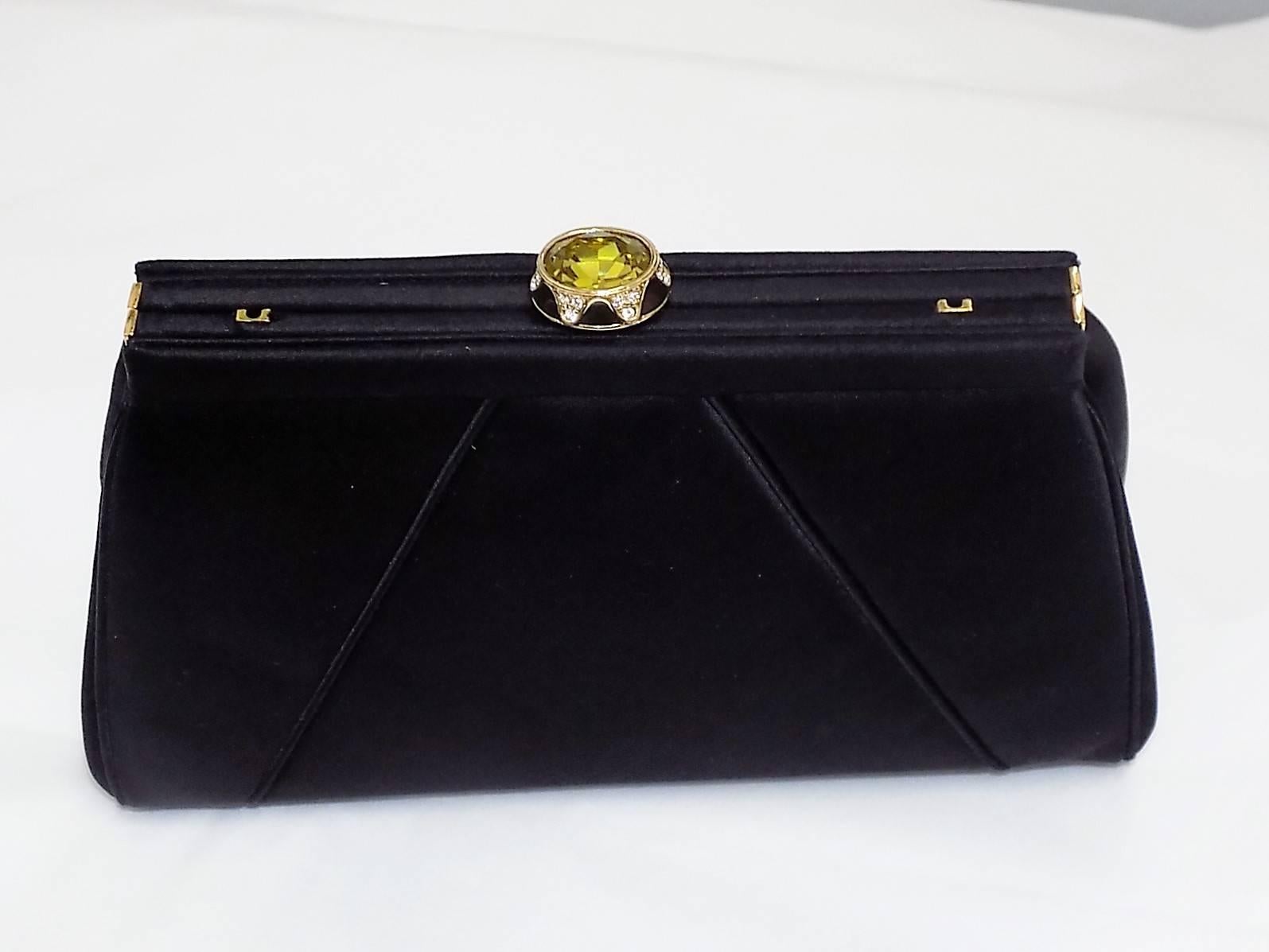 Women's Vintage Judith Leiber Evening bag  No 81862 with Large  Citrine Crystal Clasp