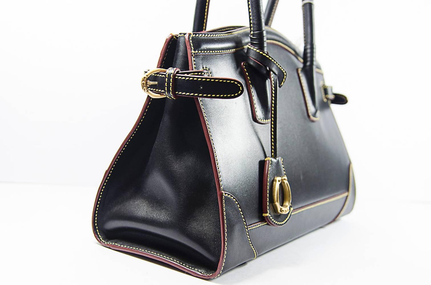 Black CeCe Cord Brown Leather Bag wihh removable strap