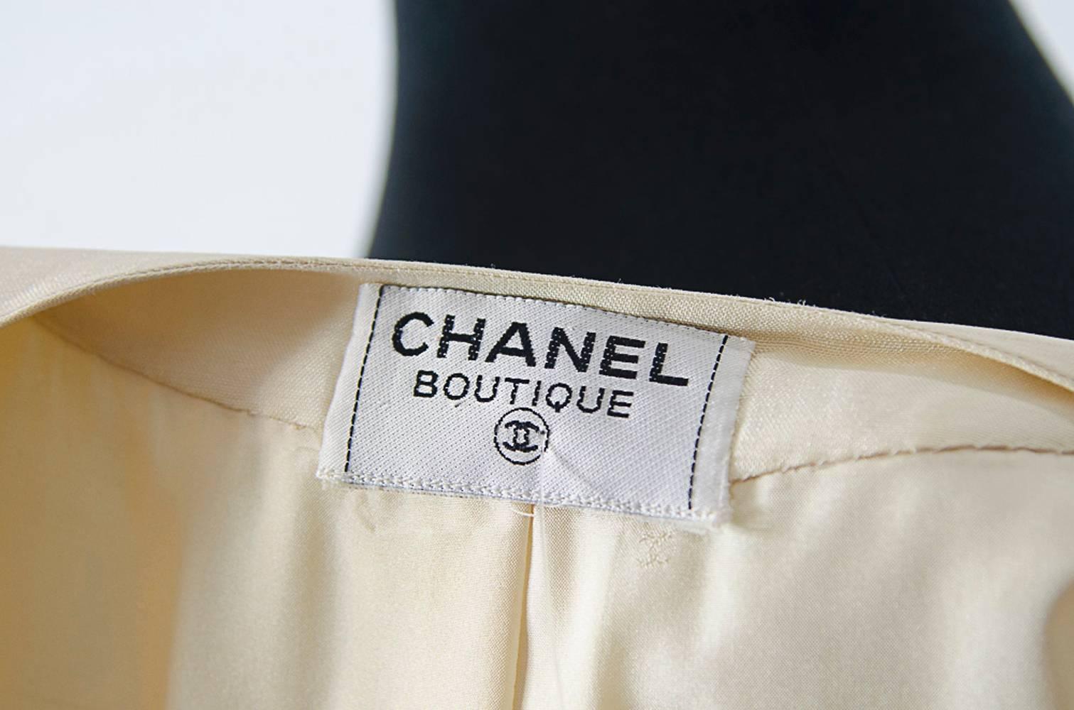 Chanel Creme Silk Pleated Dress 1