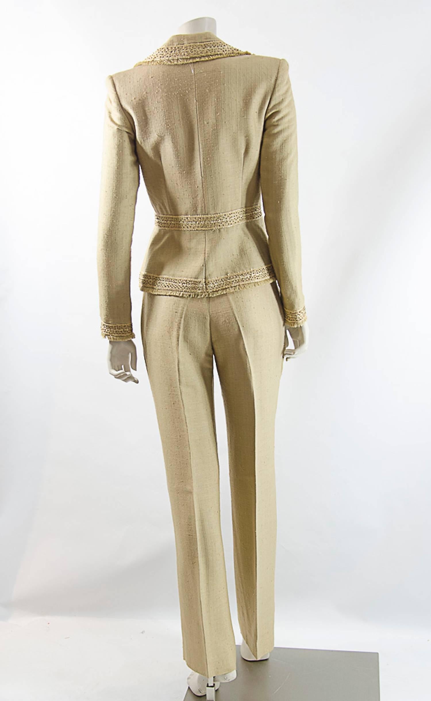 silk pant suit