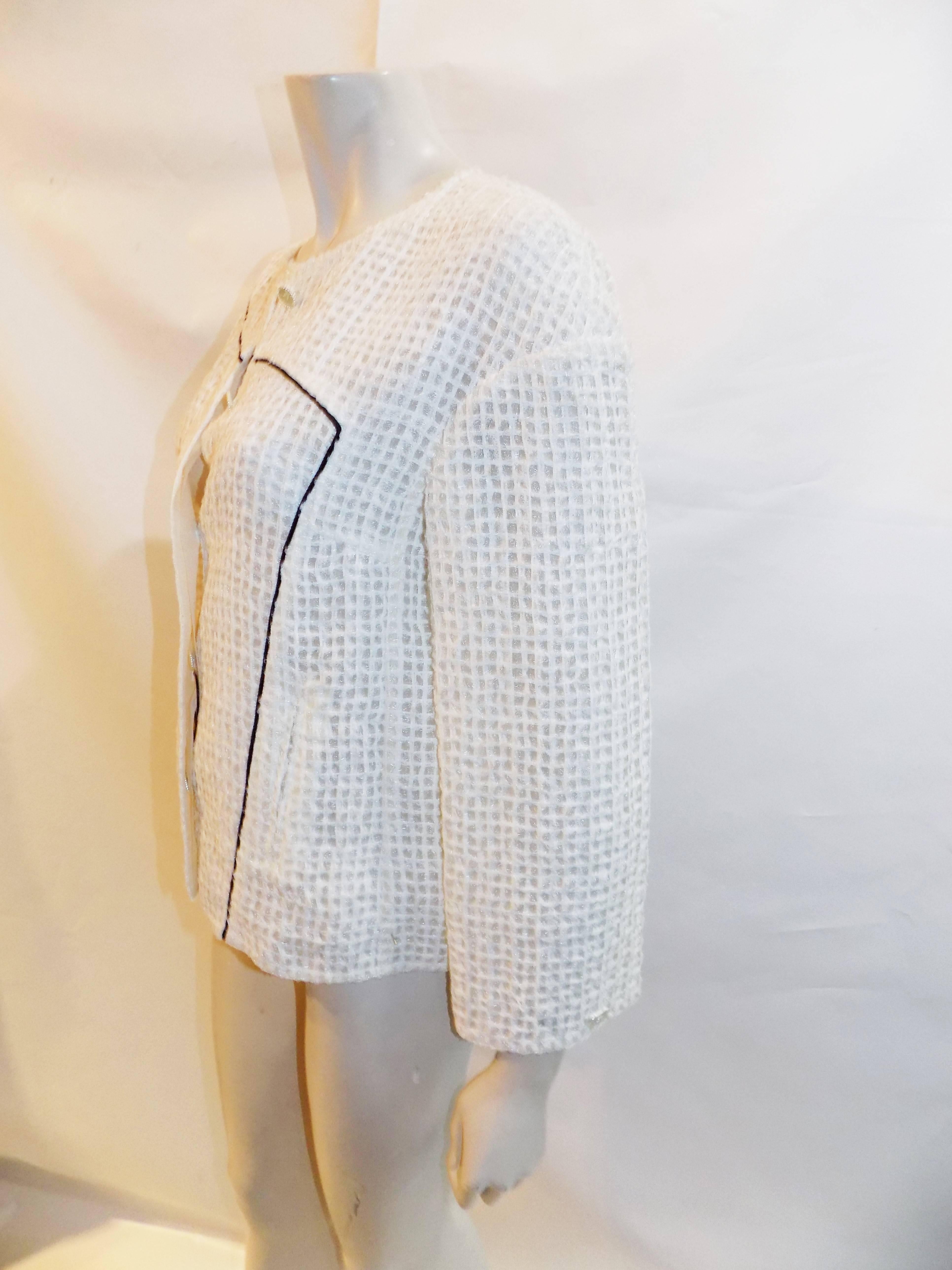 Gray New with Tags Chanel white jacket collection 2012 spring sz 42 For Sale