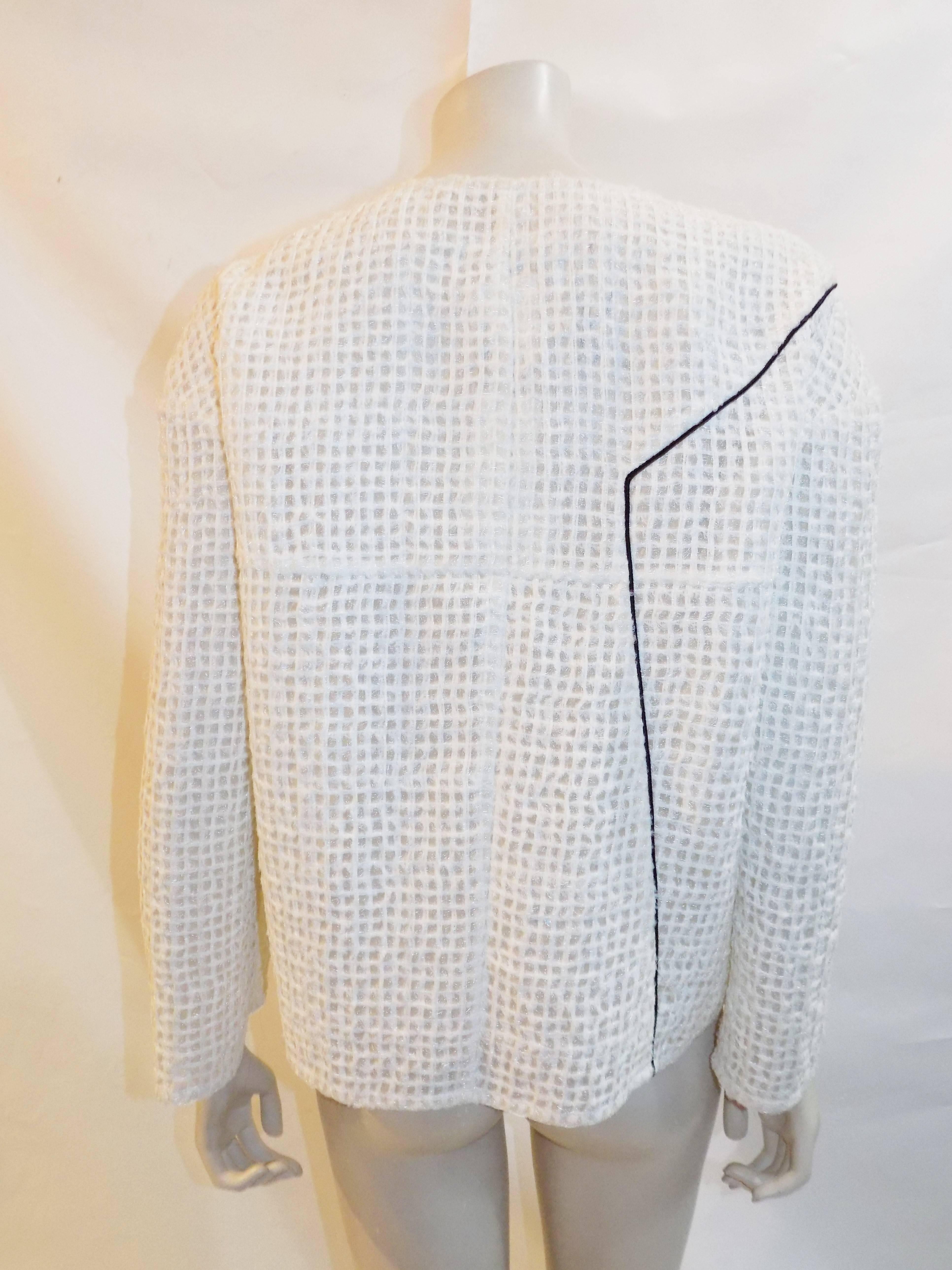 Women's New with Tags Chanel white jacket collection 2012 spring sz 42 For Sale