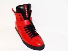 Devil wore those Prada  Womens high top  Leather sneakers sz 39