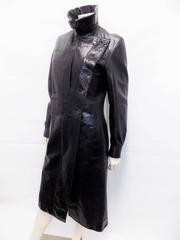 Rare Tom Ford For  Yves Saint Laurent Black "Cracked" leather Coat