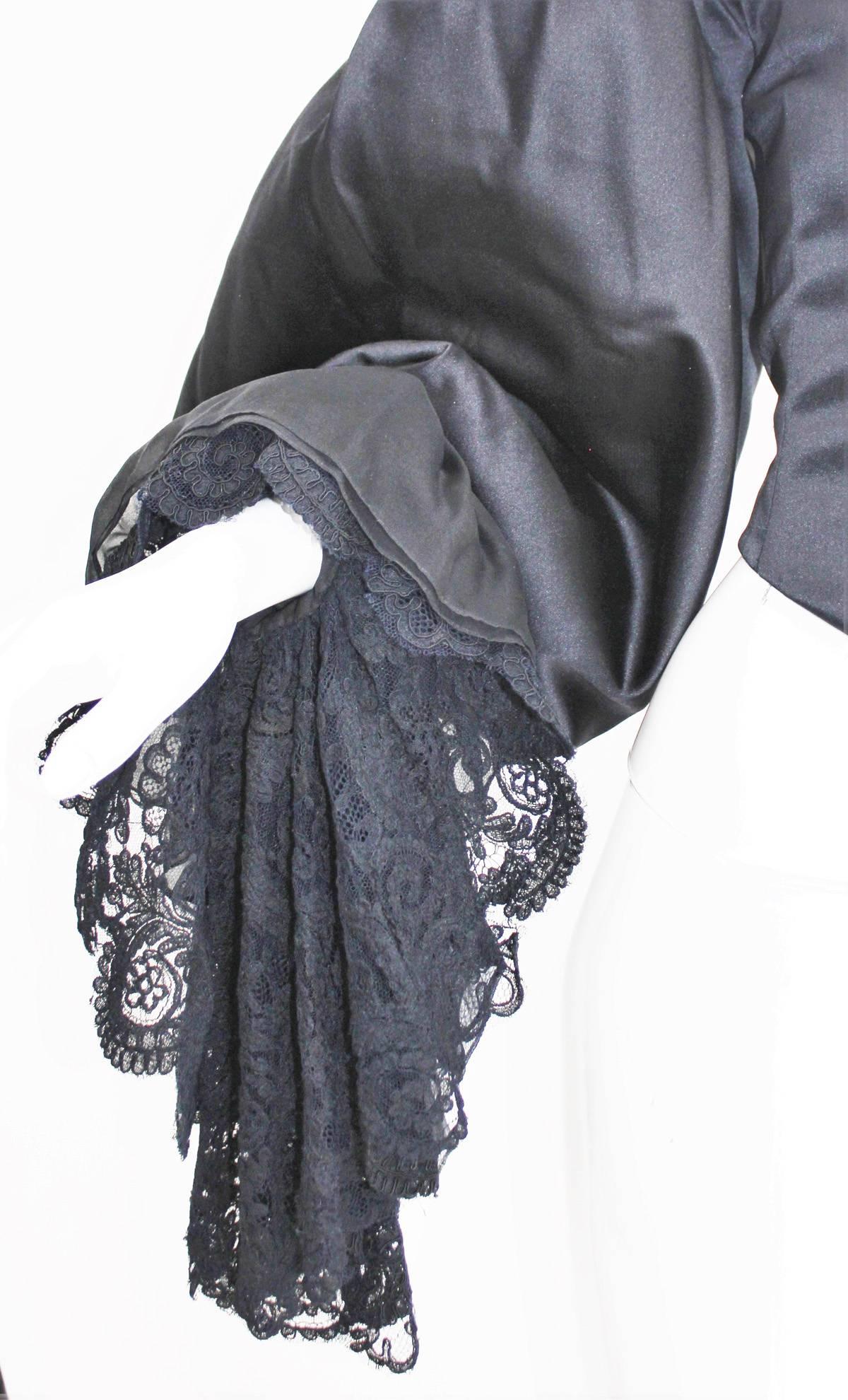 Women's or Men's Spectacular one of a kind renaissance Genny  ORO Black Corset Blouse w lace