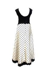 Geoffrey Beene Black and white polka dots dress gown