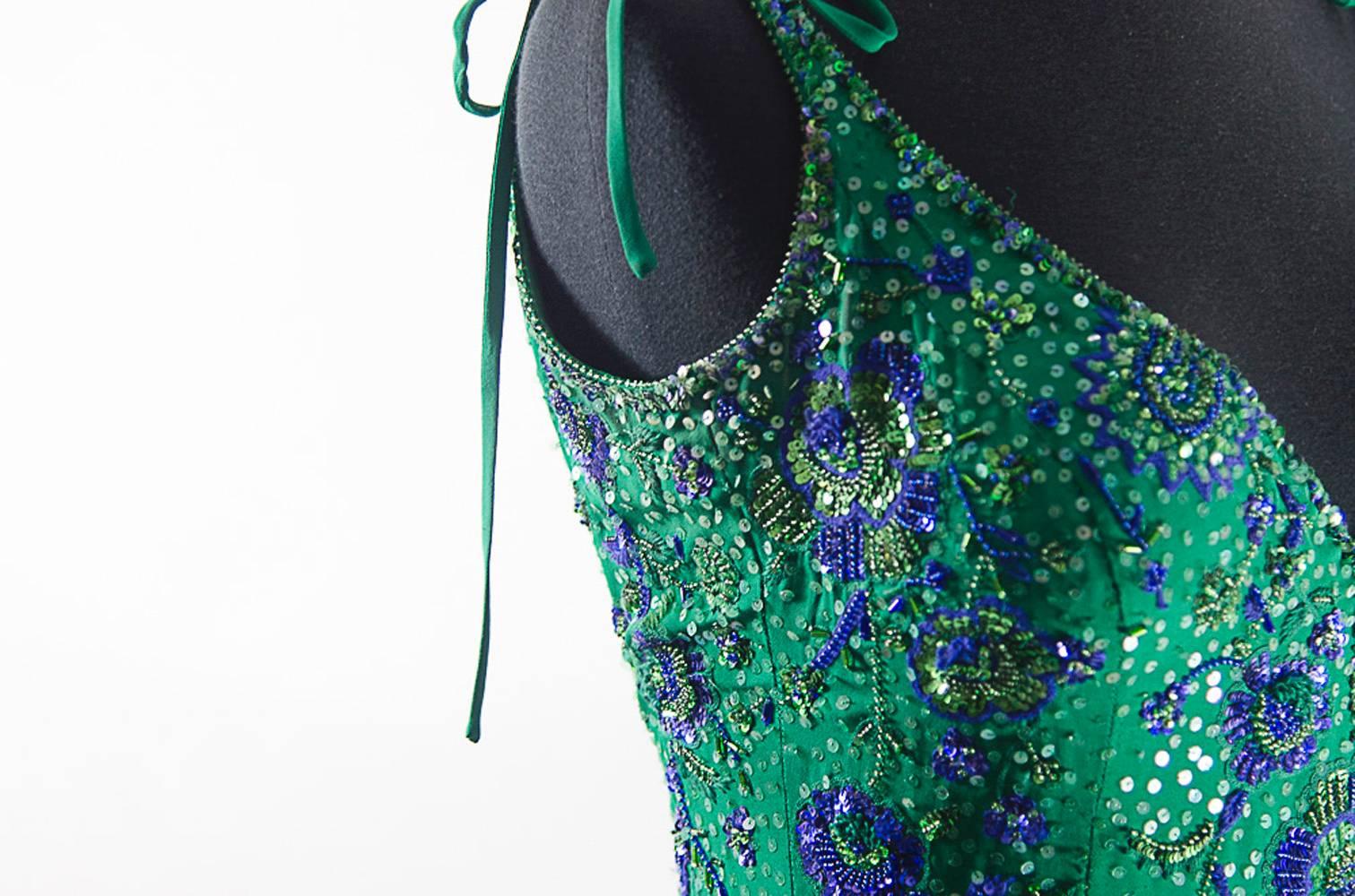 Women's Escada vintage mermaid silk beaded evening dress  gowm