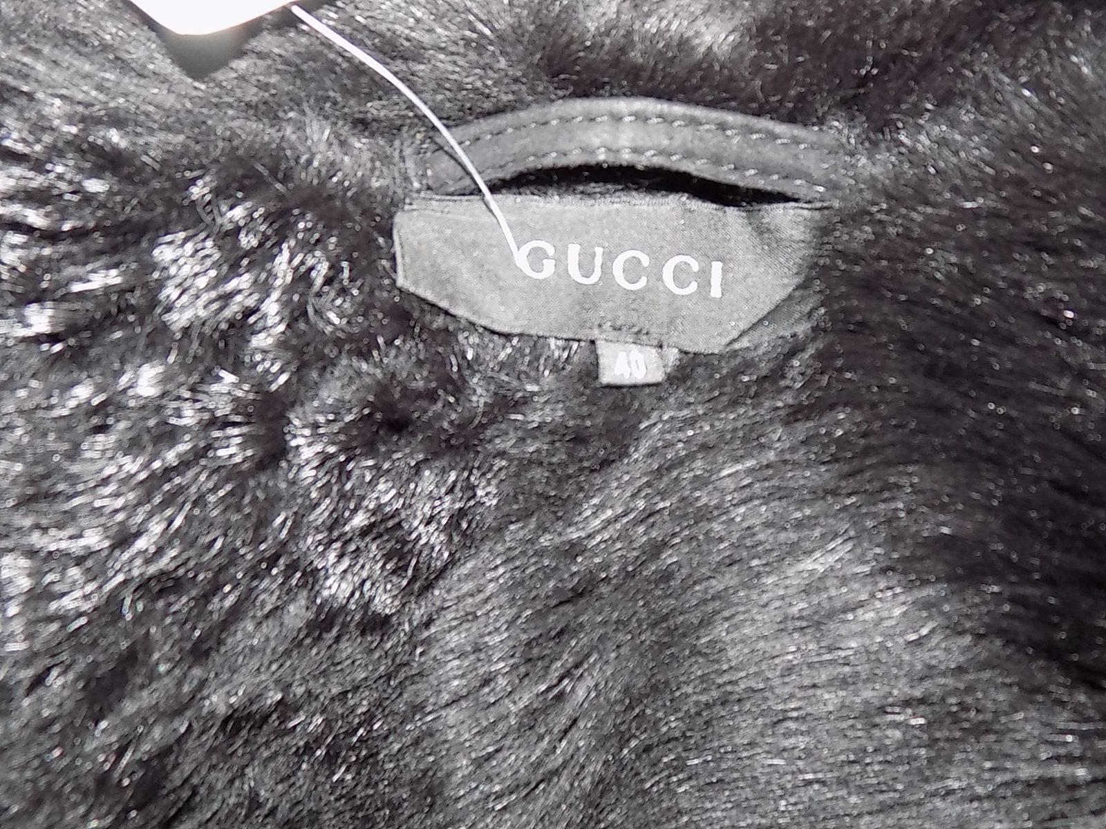 Gucci black long hair luxurious  shearling coat jacket sz  40 4