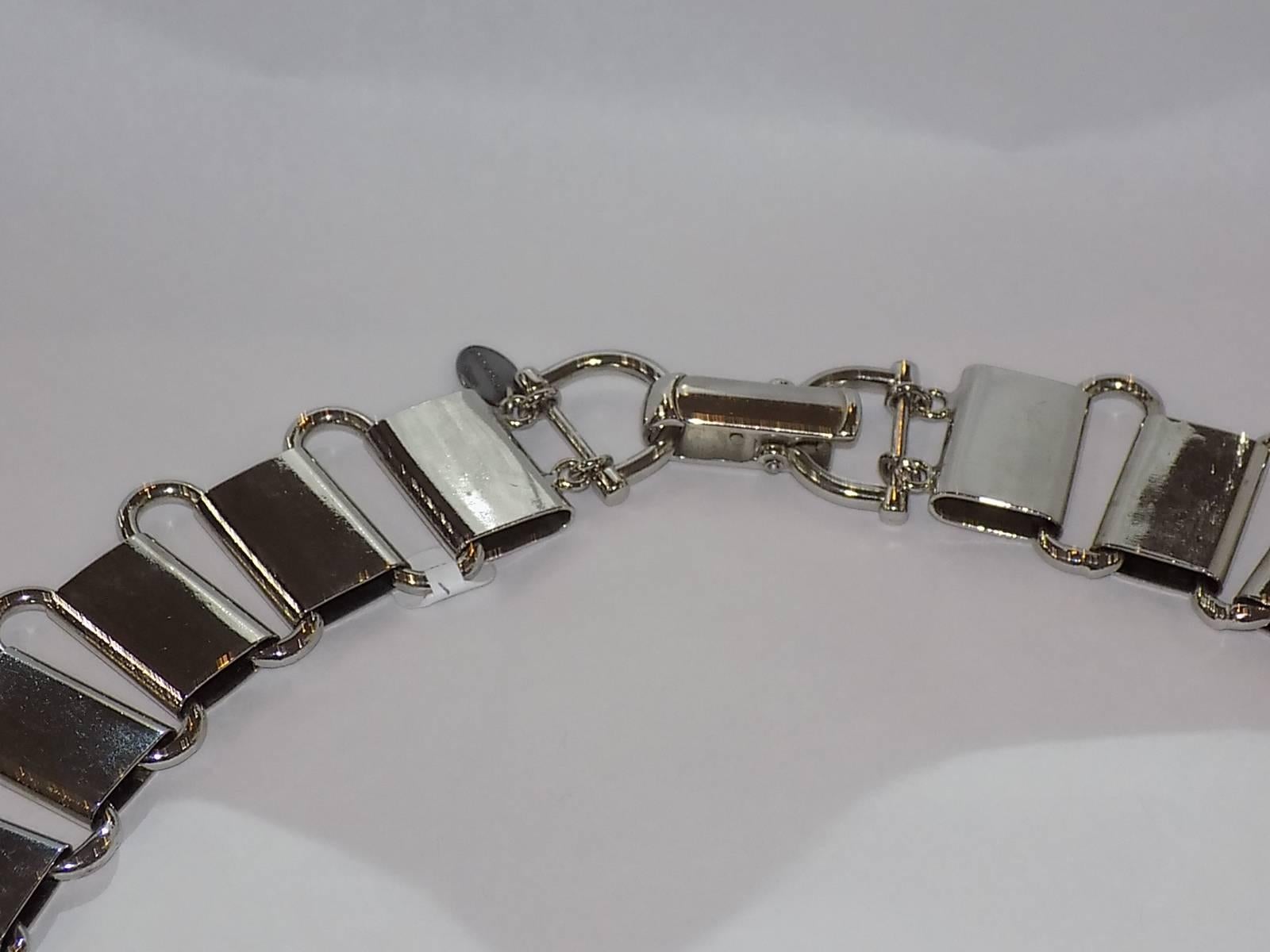 Women's or Men's Paco Rabanne Vintage siver links metal belt For Sale