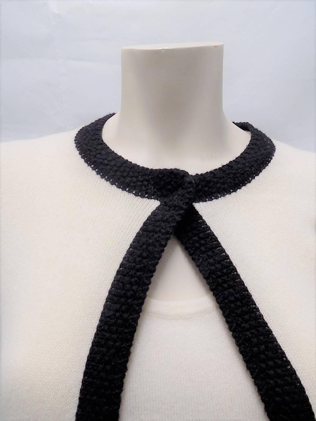 Chanel  Cashmere Ivory - black sweater set cardigan and top  1