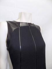 Ralph Rucci Chado Black Jersey dress with Leather Inserts Sz 12