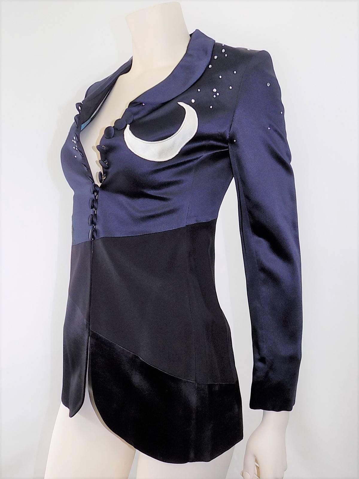 Black Moschino Cheap and Chic Midnight Moon Vintage Jacket