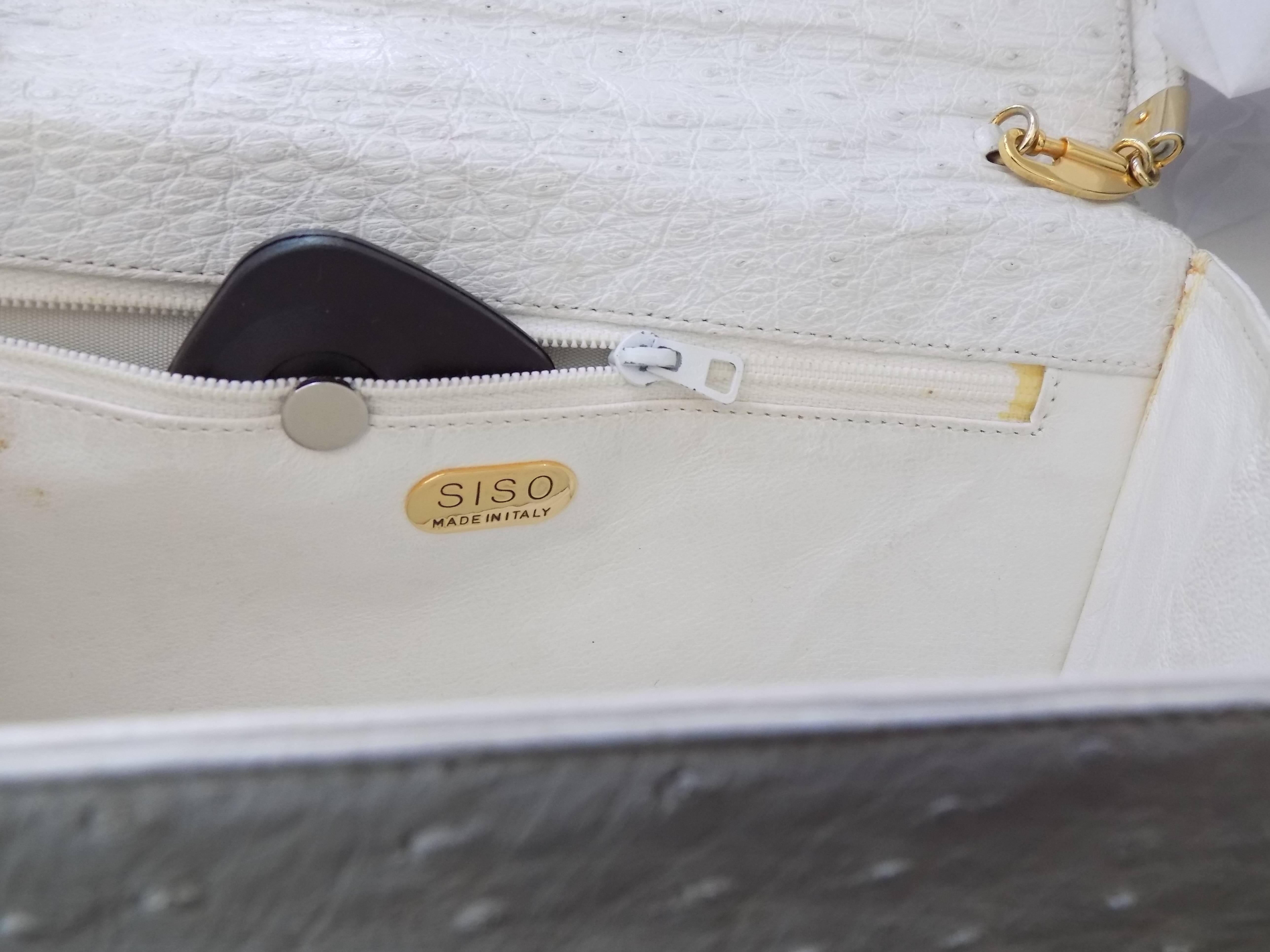 SISO Vintage white ostrich envelope clutch  - shoulder bag 2