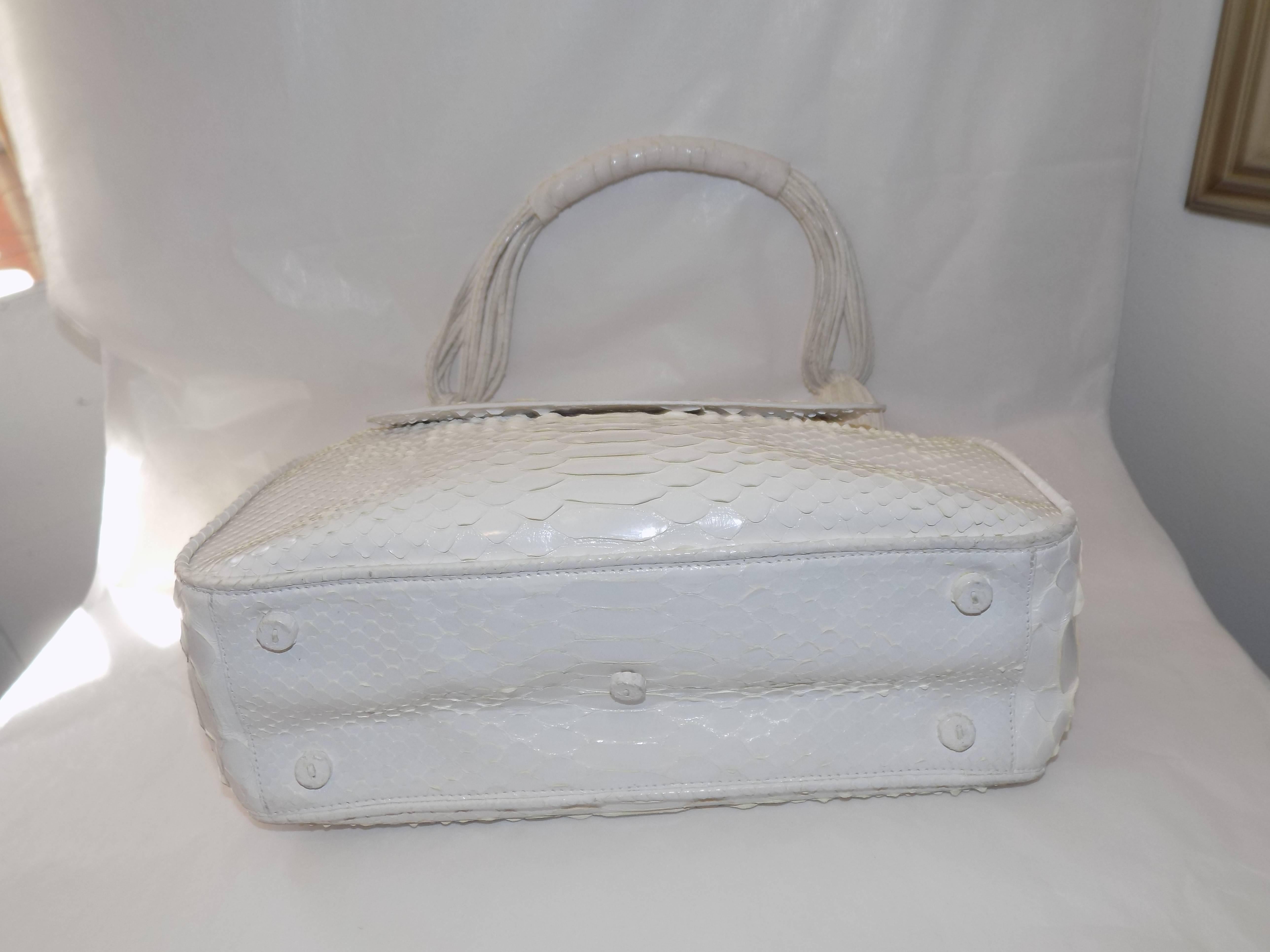 Women's Nancy Gonzales White   Python Bag 