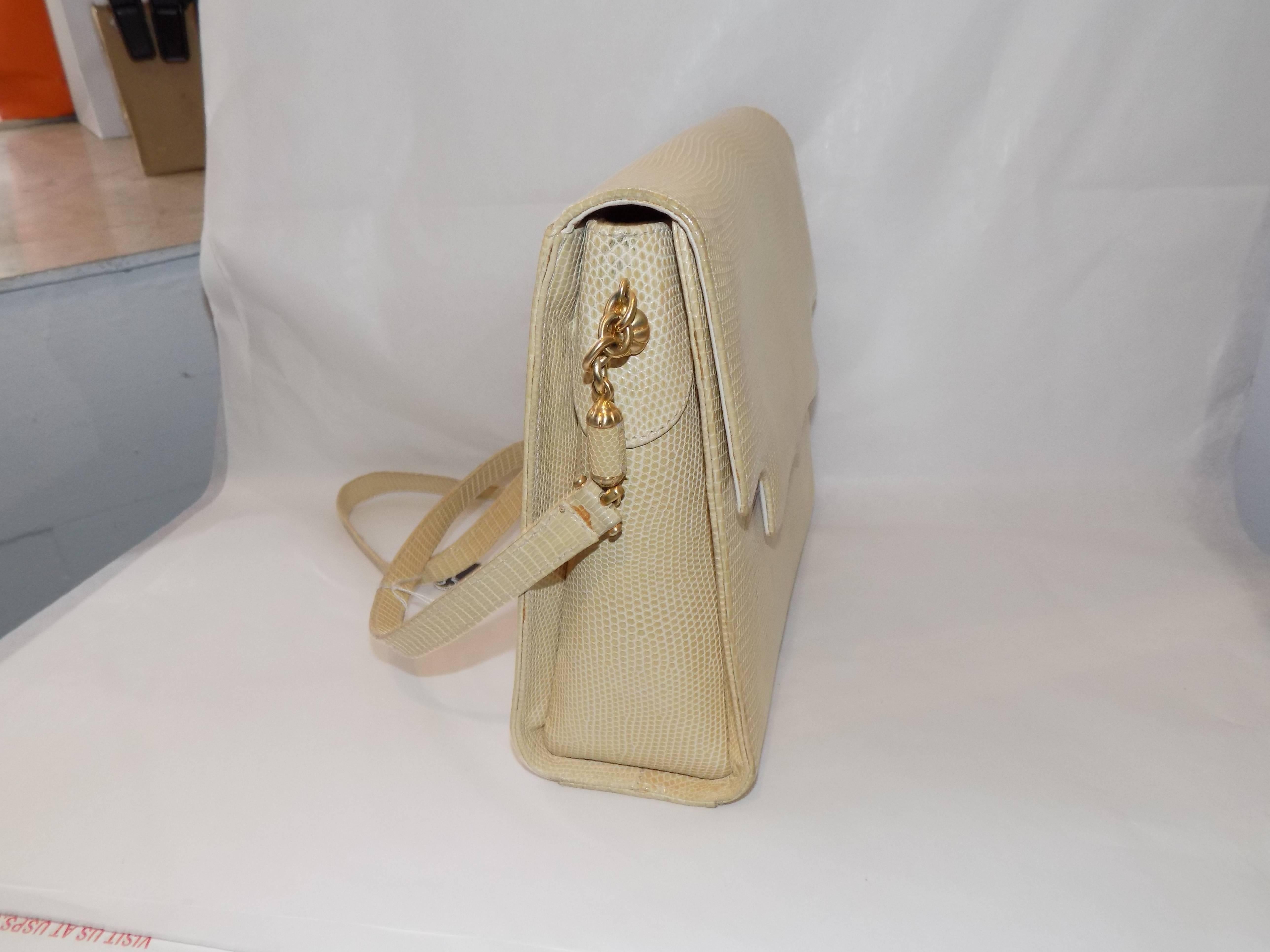 Vintage Siso crossbody lizard  bag In Excellent Condition For Sale In New York, NY