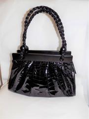 Stunning Suarez Real Alligator black bag ret $6975 with ebony frame