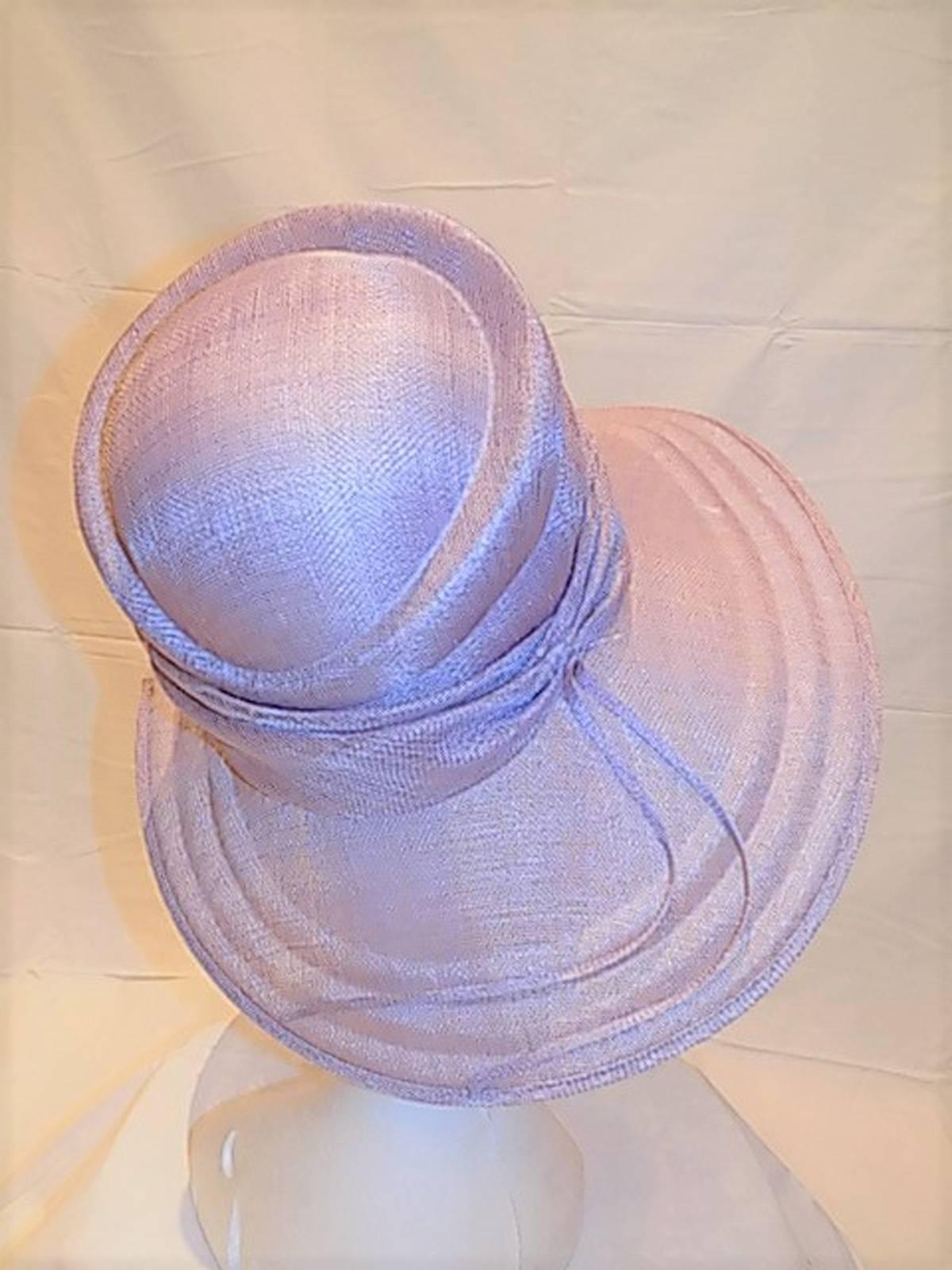 Couture Inc spectacular  lavender silk  hat  !!! In New Condition For Sale In New York, NY
