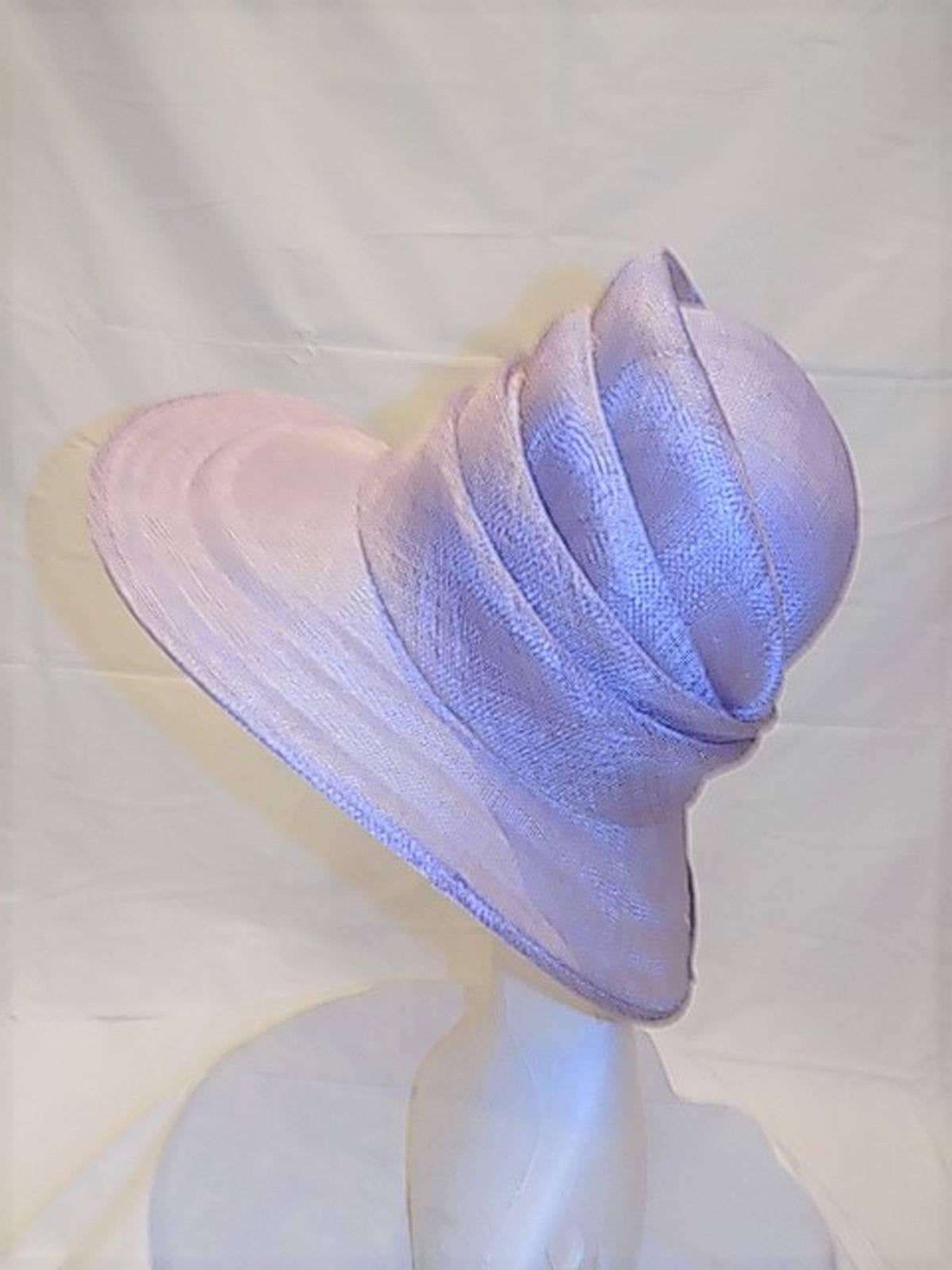 Purple Couture Inc spectacular  lavender silk  hat  !!! For Sale