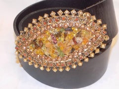 Black and Brown London belt with  one of a kind  Viviane Guenoun Buckle