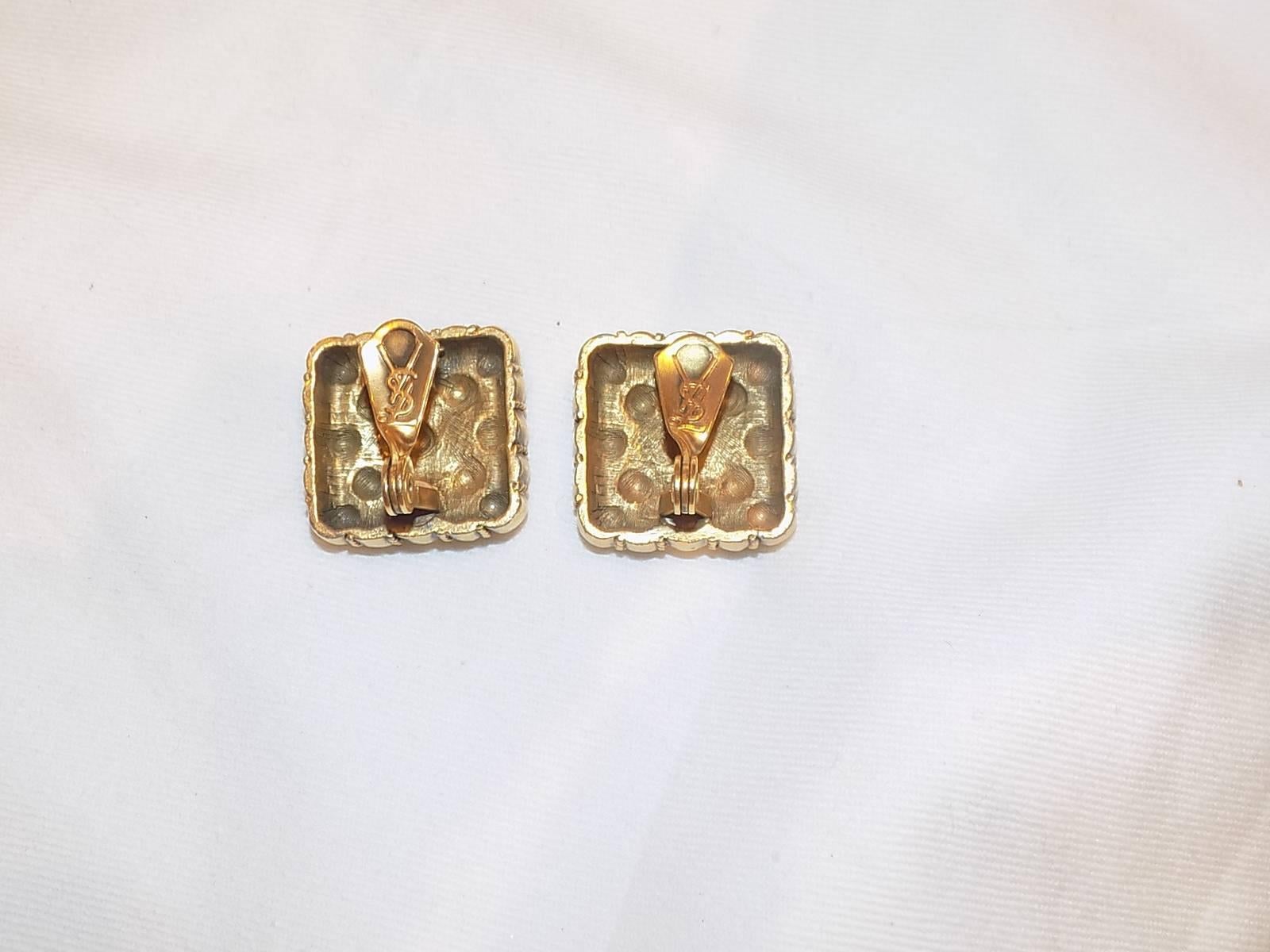 Yves Saint Laurent vintage clip on Earrings In New Condition For Sale In New York, NY