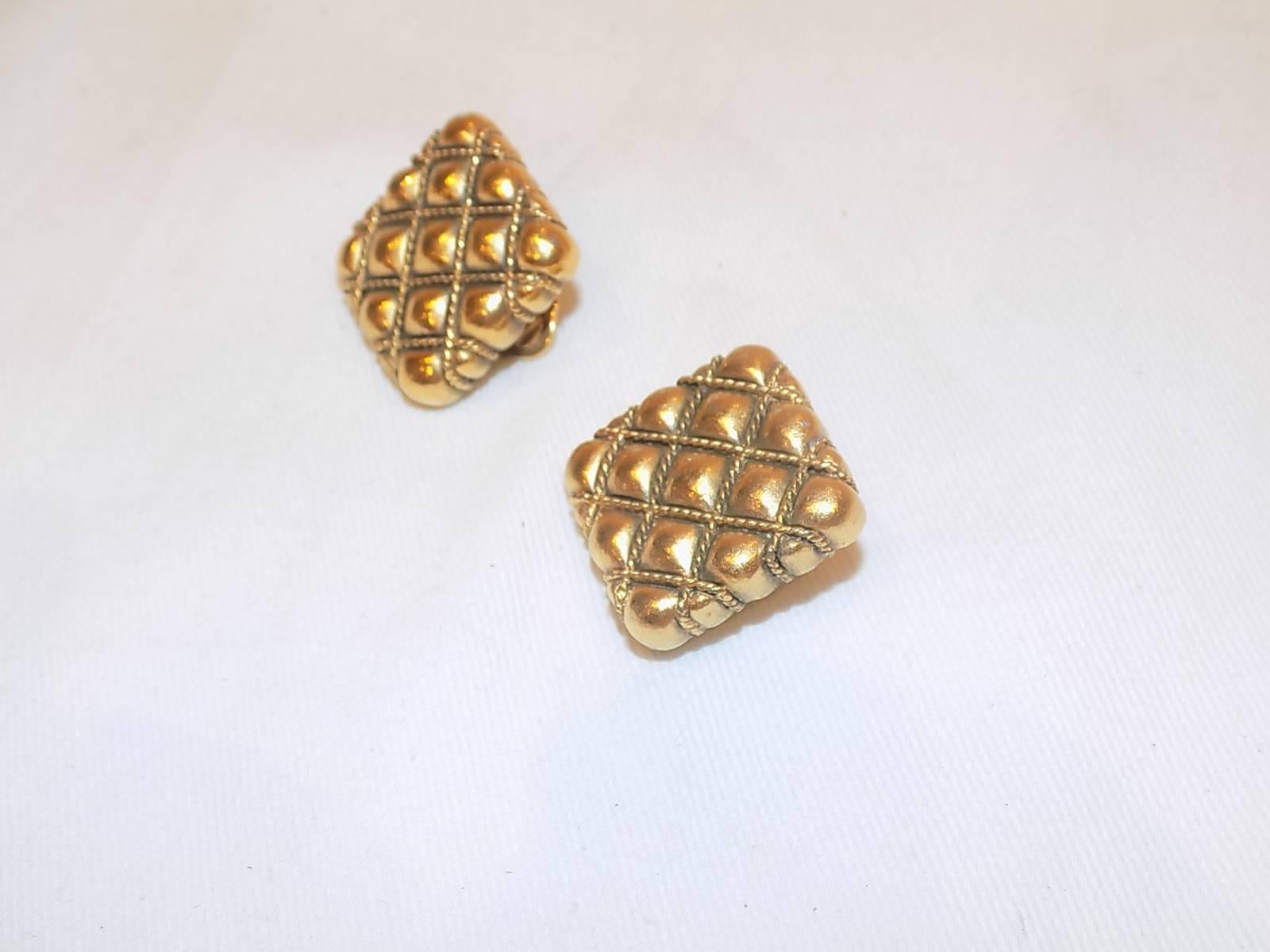 Yves Saint Laurent vintage clip on Earrings For Sale 1