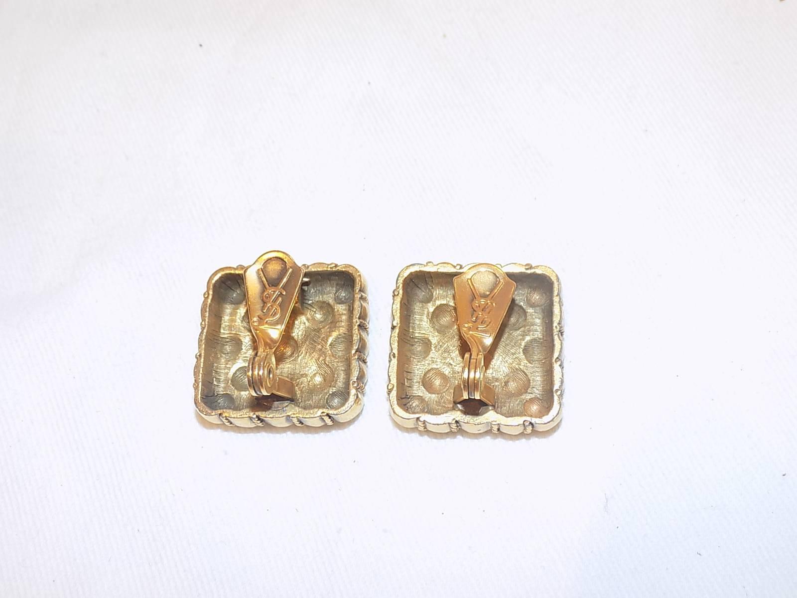 Yves Saint Laurent vintage clip on Earrings For Sale 2