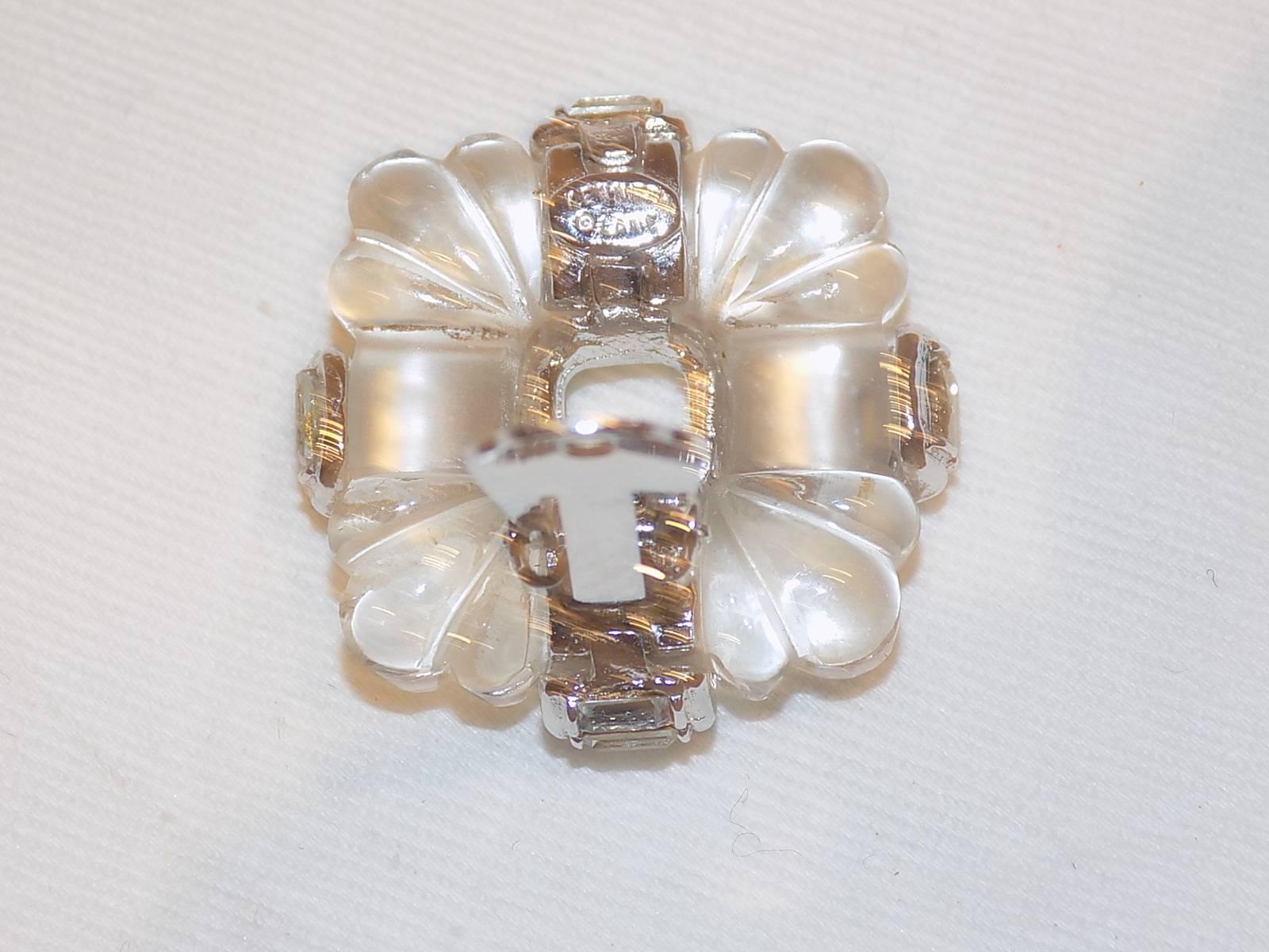 KJL Kenneth J Lane vintage Carved crystal earrings 1