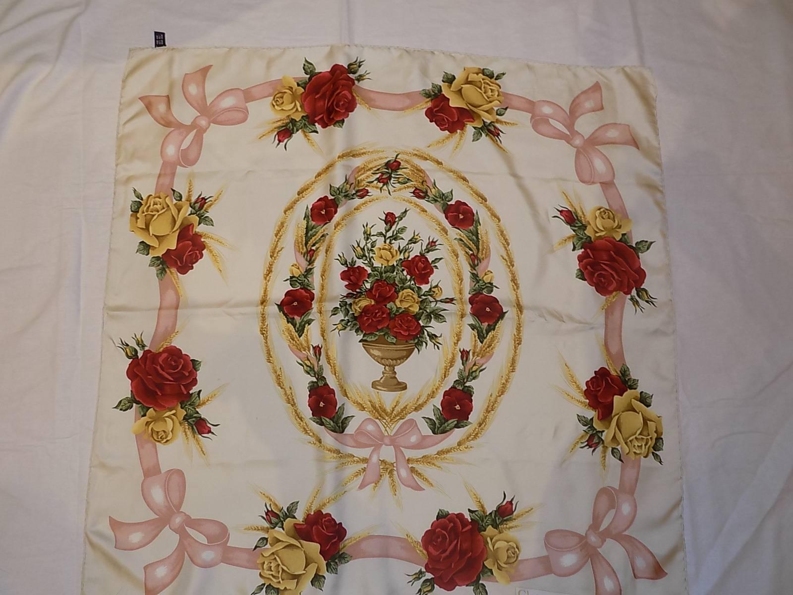 Christian Dior Vintage silk floral scarf For Sale 1