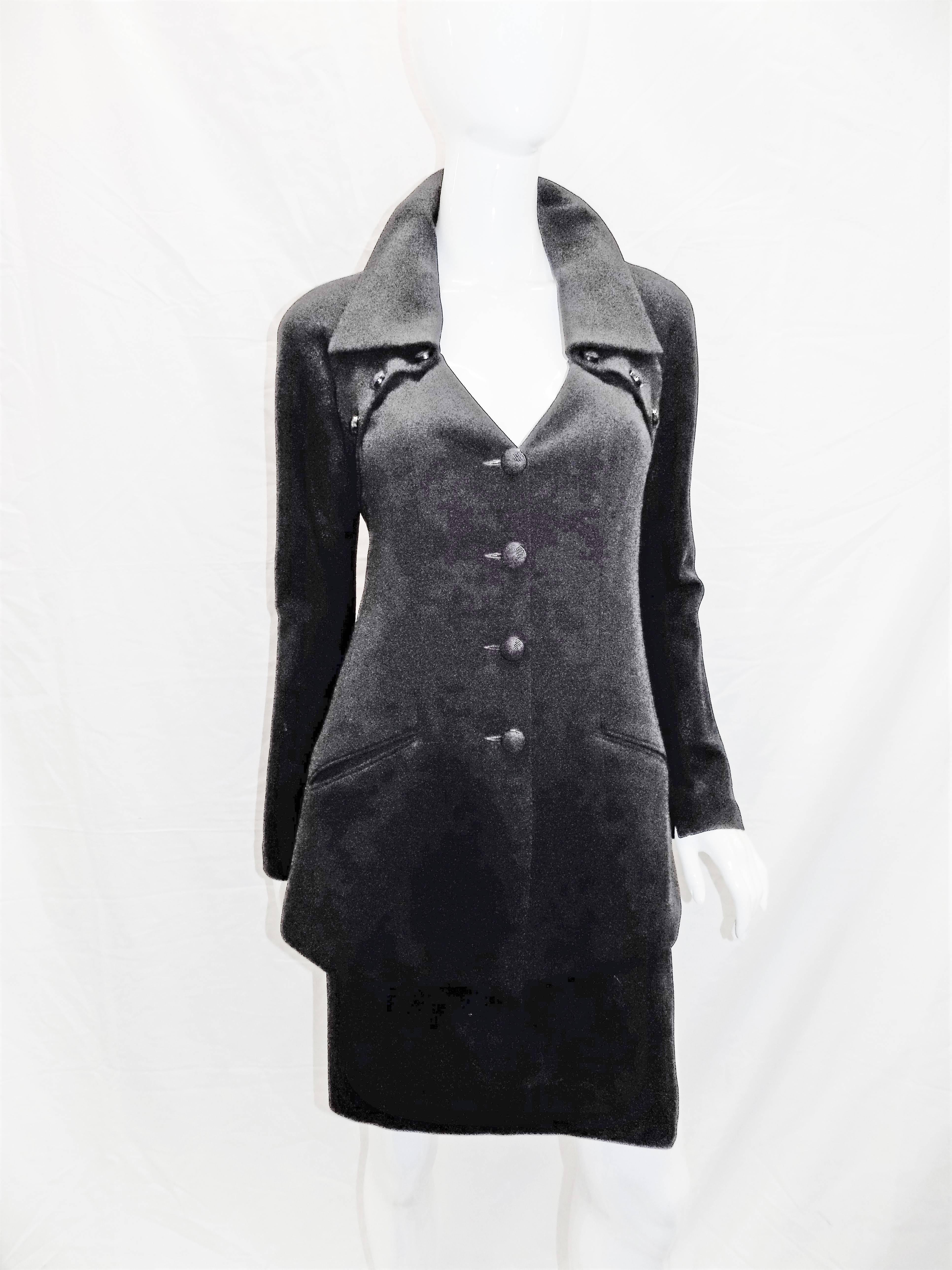  Chloe by Karl Lagerfeld Vintage black skirt suit  In Excellent Condition For Sale In New York, NY