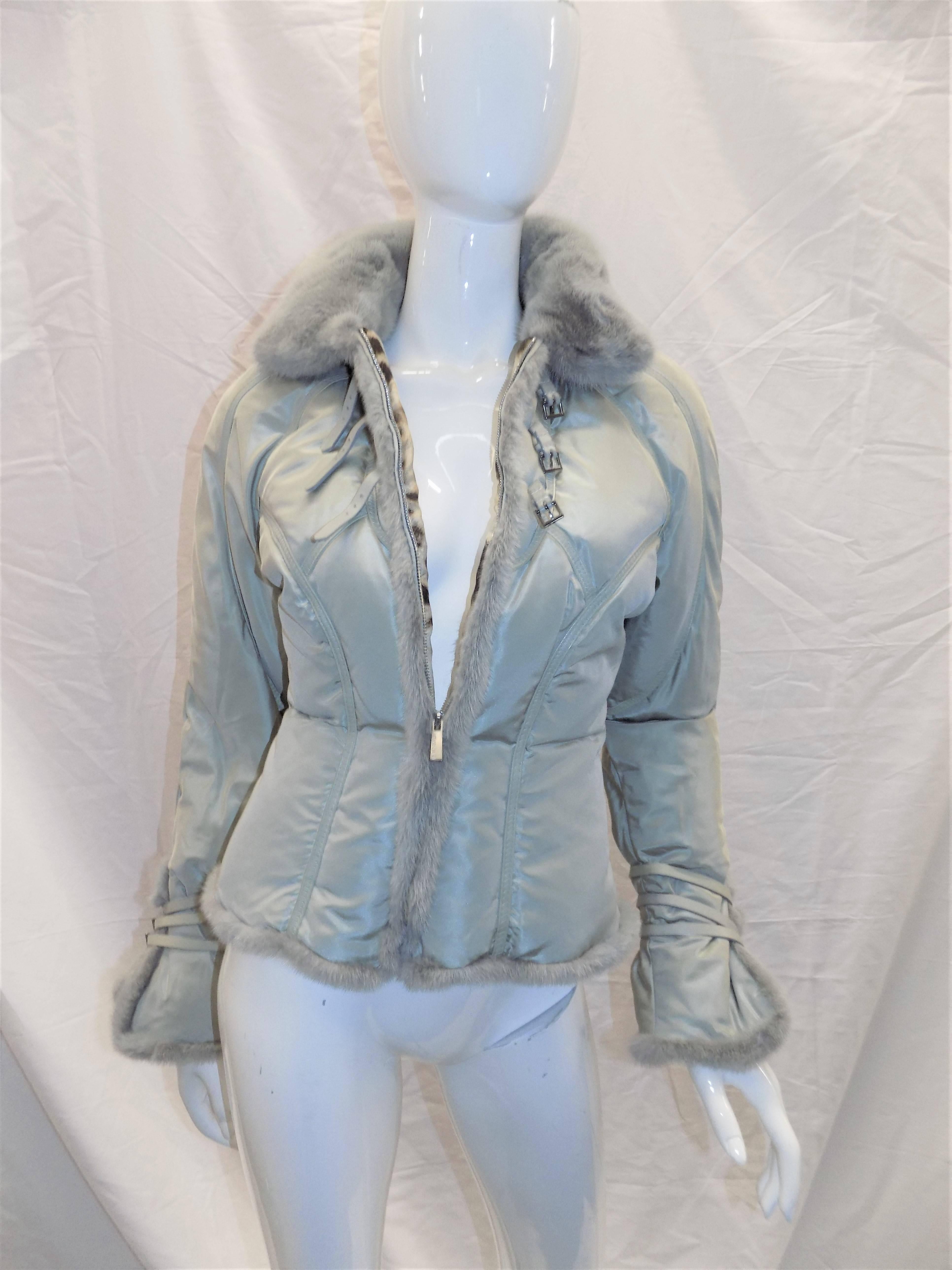 Women's Roberto Cavalli Mink fur trimmed puffer  jacket 