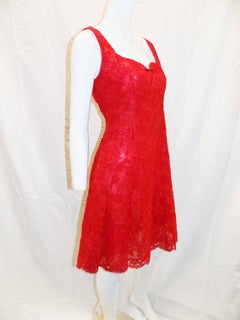 Bill Blass Red Lace Cocktail dress