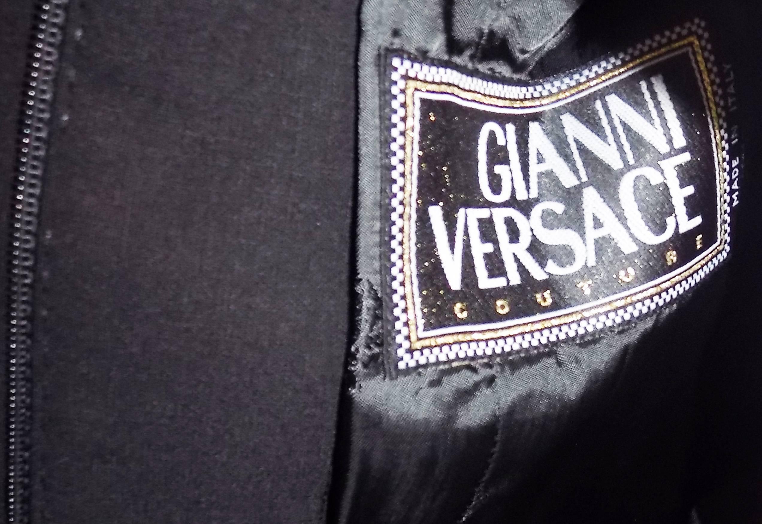 Gianni Versace Couture Black  Vintage skirt suit For Sale 5